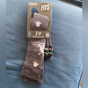 Men's merino wool Gray Ski Socks Large